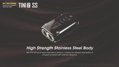 Lampe Torche Titane Nitecore Tini 2 SS - 500Lumens - Rechargeable écran Oled  NYCTALOPE  