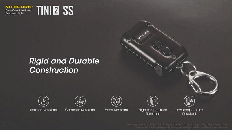 Lampe Torche Titane Nitecore Tini 2 SS - 500Lumens - Rechargeable écran Oled  NYCTALOPE  
