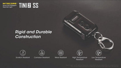 Lampe Torche Titane Nitecore Tini 2 SS - 500Lumens - Rechargeable écran Oled  NYCTALOPE  