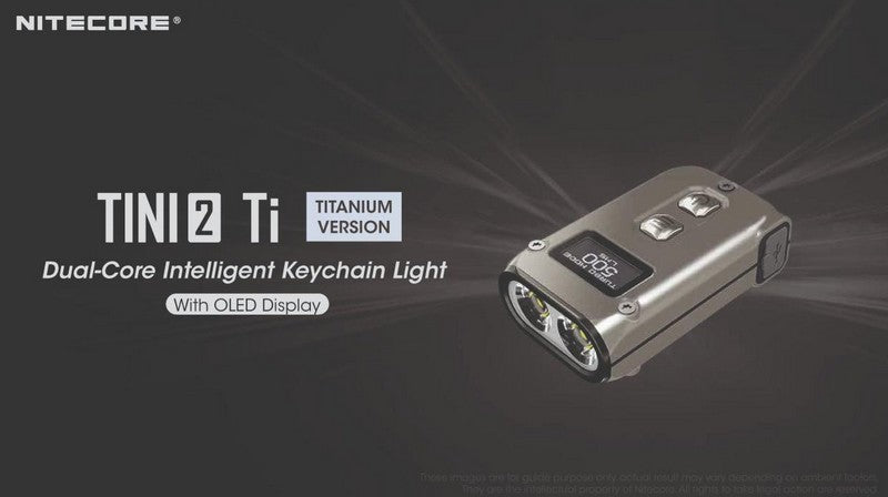 Lampe Torche Titane Nitecore Tini 2 Ti - 500Lumens rechargeable écran Oled  NYCTALOPE  