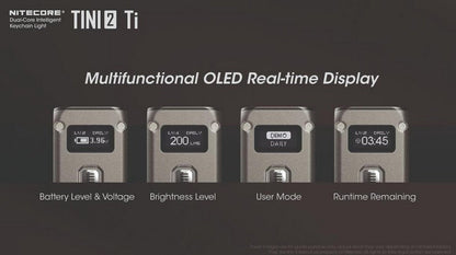 Lampe Torche Titane Nitecore Tini 2 Ti - 500Lumens rechargeable écran Oled  NYCTALOPE  