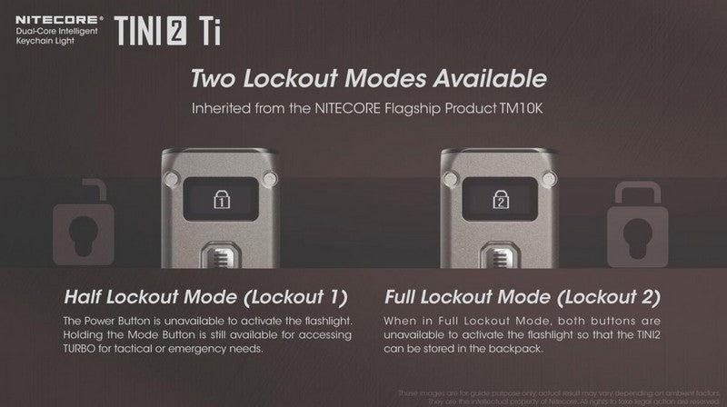 Lampe Torche Titane Nitecore Tini 2 Ti - 500Lumens rechargeable écran Oled  NYCTALOPE  