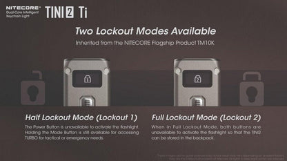Lampe Torche Titane Nitecore Tini 2 Ti - 500Lumens rechargeable écran Oled  NYCTALOPE  