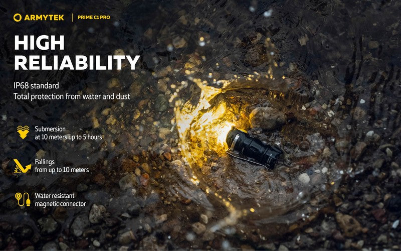 Lampe Torche Armytek Prime C1 PRO V4 Magnet USB – 1000/930 Lumens  NYCTALOPE  