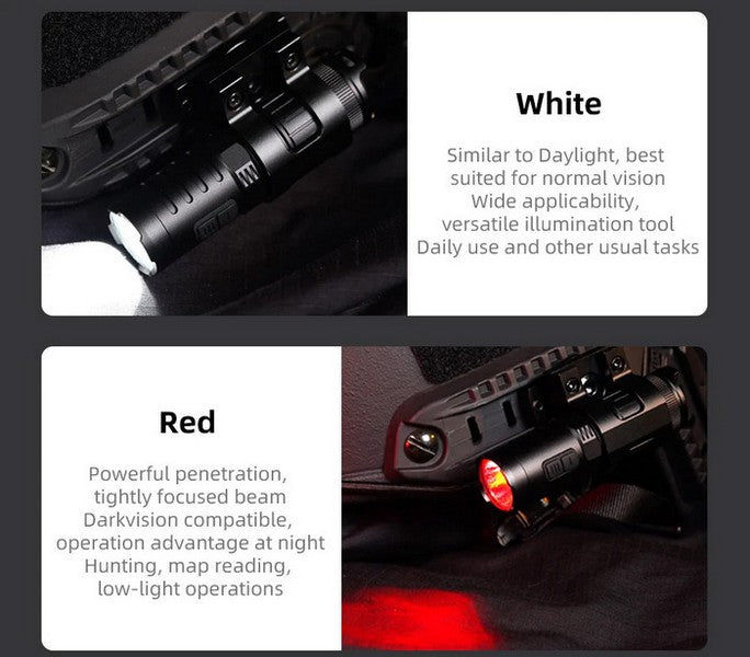 Lampe Torche Klarus XT1C PRO - 1000Lumens pour casque tactique  NYCTALOPE  