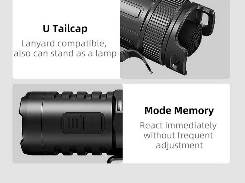 Lampe Torche Klarus XT1C PRO - 1000Lumens pour casque tactique  NYCTALOPE  