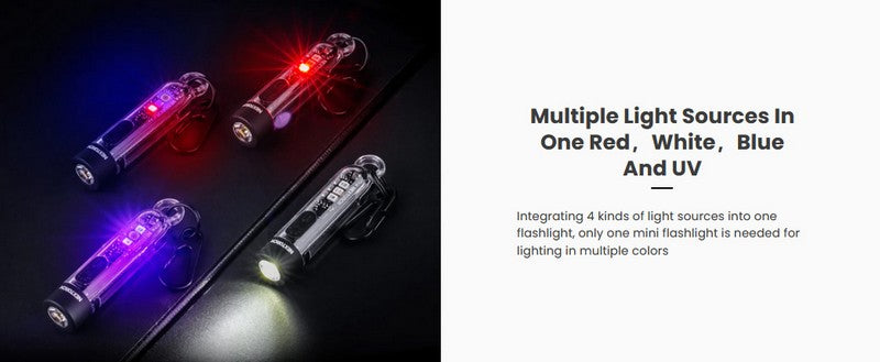 Lampe Nextorch K40 - 300 Lumens / UV / flash rouge et bleu, rechargeable, pour porte-clés  NYCTALOPE  