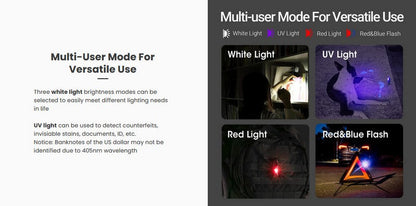 Lampe Nextorch K40 - 300 Lumens / UV / flash rouge et bleu, rechargeable, pour porte-clés  NYCTALOPE  