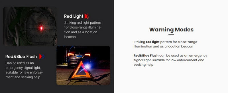 Lampe Nextorch K40 - 300 Lumens / UV / flash rouge et bleu, rechargeable, pour porte-clés