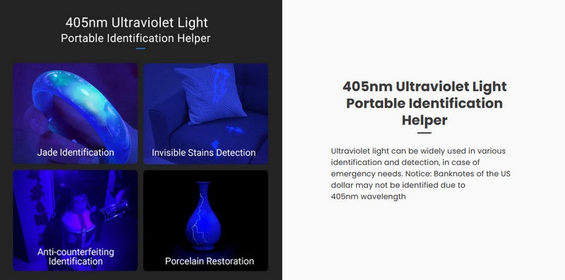 Lampe Nextorch K40 - 300 Lumens / UV / flash rouge et bleu, rechargeable, pour porte-clés  NYCTALOPE  