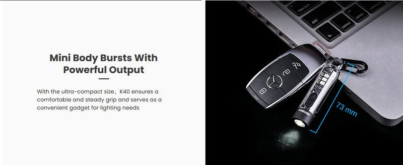 Lampe Nextorch K40 - 300 Lumens / UV / flash rouge et bleu, rechargeable, pour porte-clés  NYCTALOPE  