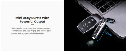 Lampe Nextorch K40 - 300 Lumens / UV / flash rouge et bleu, rechargeable, pour porte-clés  NYCTALOPE  