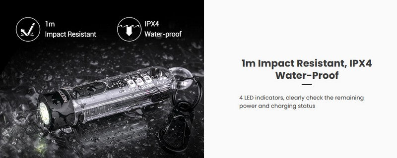 Lampe Nextorch K40 - 300 Lumens / UV / flash rouge et bleu, rechargeable, pour porte-clés  NYCTALOPE  