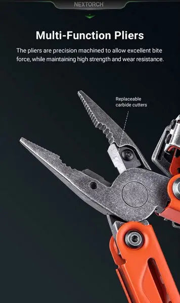 Nextorch Multi Tools Pioneer MT20 - Pince Outils Multifonctions - Rouge - NYCTALOPE