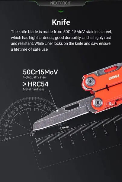 Nextorch Multi Tools Pioneer MT20 - Pince Outils Multifonctions - Rouge - NYCTALOPE