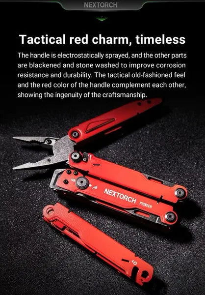 Nextorch Multi Tools Pioneer MT20 - Pince Outils Multifonctions - Rouge - NYCTALOPE