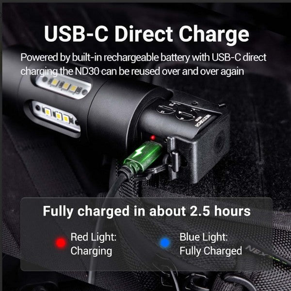 Nextorch ND30 dispositif de distraction tactique rechargeable 11 000 Lumens 130 dB  NYCTALOPE  