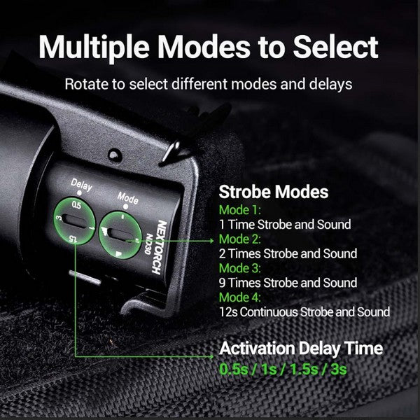 Nextorch ND30 dispositif de distraction tactique rechargeable 11 000 Lumens 130 dB  NYCTALOPE  