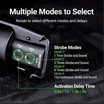 Nextorch ND30 dispositif de distraction tactique rechargeable 11 000 Lumens 130 dB  NYCTALOPE  