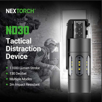 Nextorch ND30 dispositif de distraction tactique rechargeable 11 000 Lumens 130 dB  NYCTALOPE  