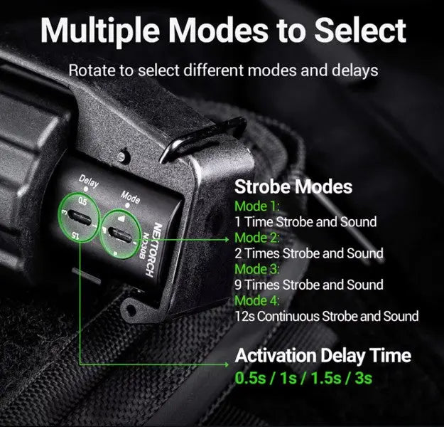 Nextorch ND30B - dispositif de distraction tactique civil rechargeable - 11000Lumens 130 dB - NYCTALOPE