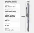Nextorch NP11 Ti - Stylo tactique de sécurité avec brise vitre - Titane - NYCTALOPE