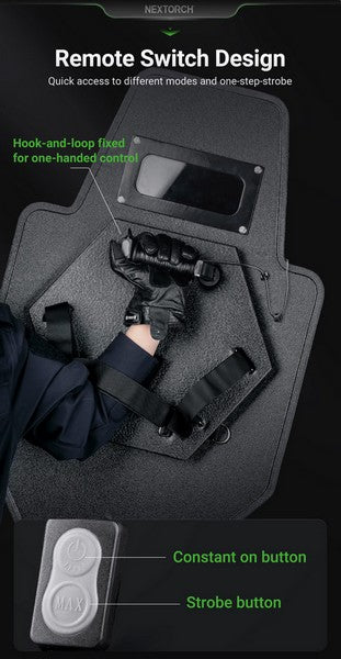 Lampe Tactique Nextorch P21 - 3000 Lumens - phare focalisable pour bouclier balistique  NYCTALOPE  