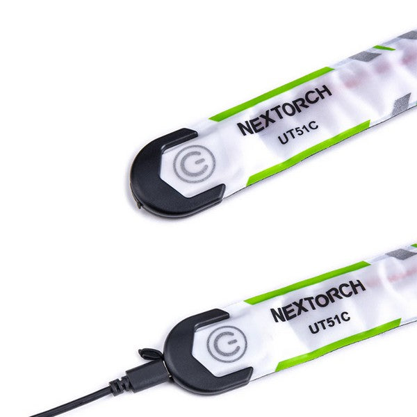 Nextorch UT51C - Bracelet d'avertissement orange vert bleu clignotant - rechargeable USB-C - NYCTALOPE
