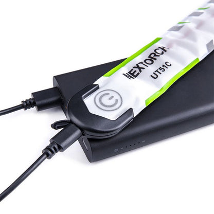 Nextorch UT51C - Bracelet d'avertissement orange vert bleu clignotant - rechargeable USB-C - NYCTALOPE