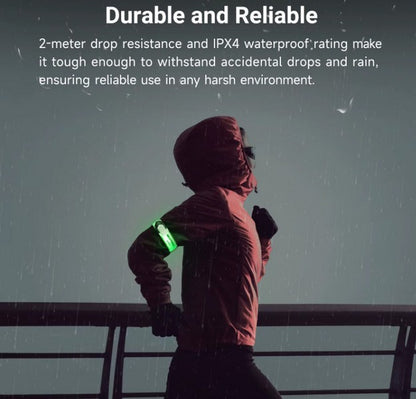 Nextorch UT51C - Bracelet d'avertissement orange vert bleu clignotant - rechargeable USB-C - NYCTALOPE