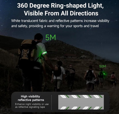 Nextorch UT51C - Bracelet d'avertissement orange vert bleu clignotant - rechargeable USB-C - NYCTALOPE