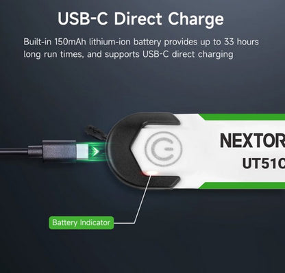 Nextorch UT51C - Bracelet d'avertissement orange vert bleu clignotant - rechargeable USB-C - NYCTALOPE