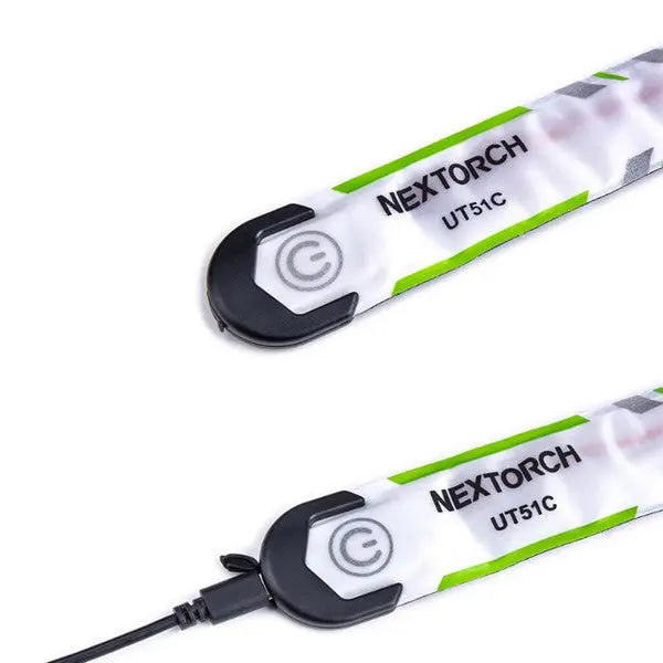 Nextorch UT51C - Bracelet d'avertissement orange vert bleu clignotant - rechargeable USB-C - NYCTALOPE