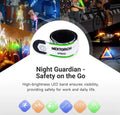 Nextorch UT51C - Bracelet d'avertissement orange vert bleu clignotant - rechargeable USB-C - NYCTALOPE