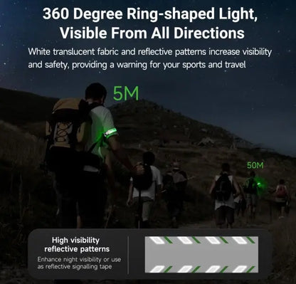 Nextorch UT51C - Bracelet d'avertissement orange vert bleu clignotant - rechargeable USB-C - NYCTALOPE