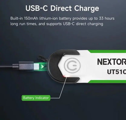 Nextorch UT51C - Bracelet d'avertissement orange vert bleu clignotant - rechargeable USB-C - NYCTALOPE