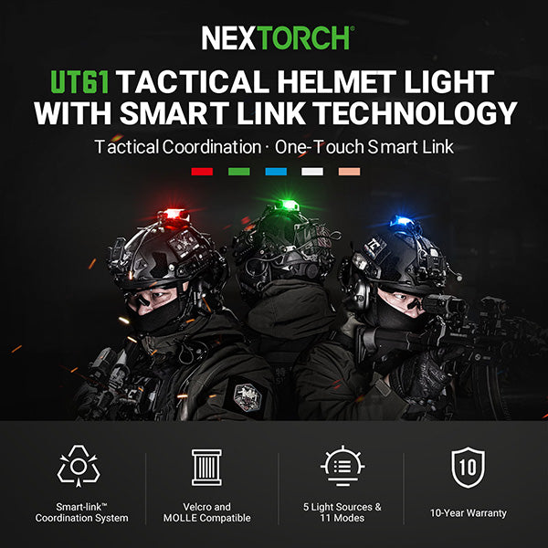 Nextorch UT61 - Feu de signalisation pour casque tactique - rechargeable USB-C Nextorch