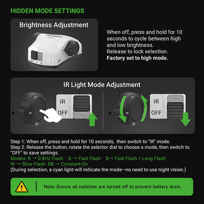 Nextorch UT61 - Feu de signalisation pour casque tactique - rechargeable USB-C  NYCTALOPE  