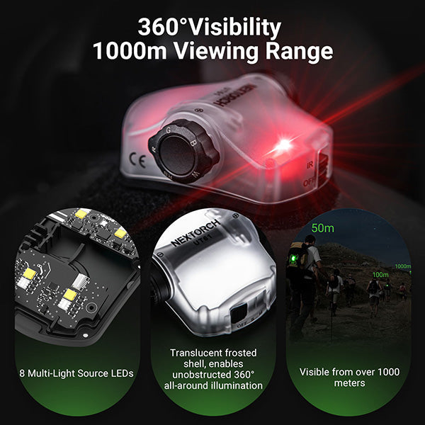 Nextorch UT61 - Feu de signalisation pour casque tactique - rechargeable USB-C  NYCTALOPE  