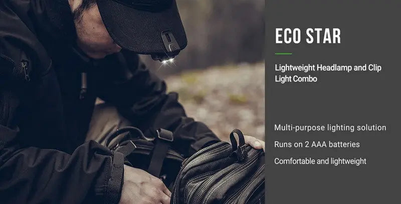 Nextorch ecoStar - lampe frontale ou lampe à clip ultra légère - 48 Lumens  NYCTALOPE  