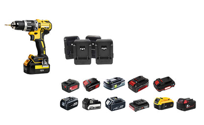 Lampe de travail NightSearcher TwinStar Connect rechargeable - 12000 Lumens - Double tête orientable - Compatible 11 marques d'outils électriques