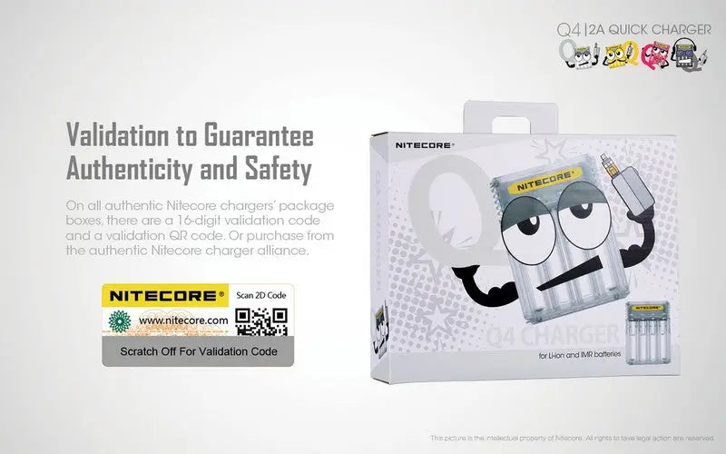 Nitecore Chargeur Q4  NYCTALOPE  