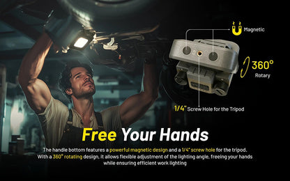 Lampe de Travail Nitecore NWL30 3000 Lumens - 3 en 1 - Anti-moustique - Powerbank - Orientable 360°  - Rechargeable USB-C