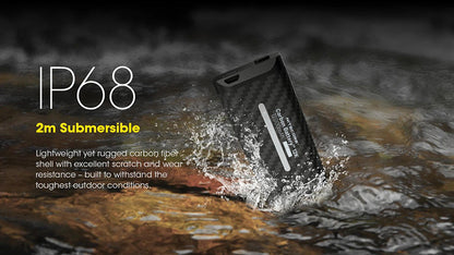 Nitecore 12K 12000mAh Kit Batterie Externe Carbone - Compatible NU45 / NU53 / HC65UHE  NYCTALOPE  