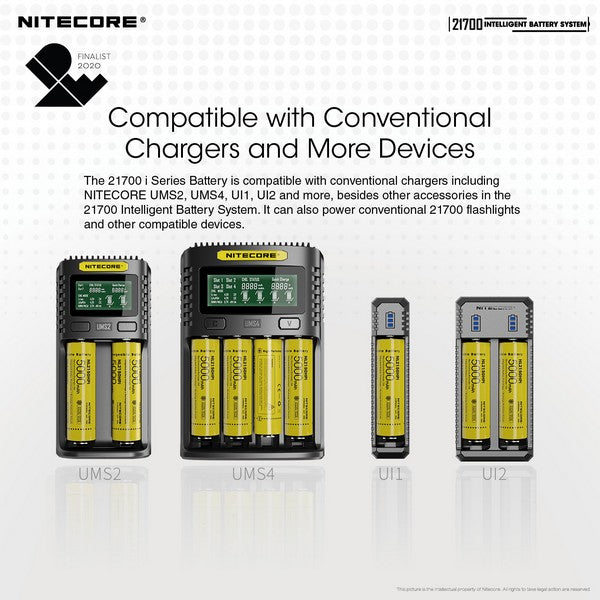 Système Intelligent Nitecore 21700SET – 5000mAh Power Bank + Lanterne