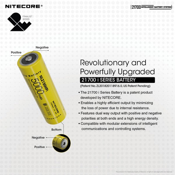 Système Intelligent Nitecore 21700SET – 5000mAh Power Bank + Lanterne