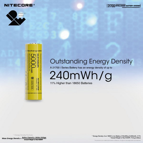 Système Intelligent Nitecore 21700SET – 5000mAh Power Bank + Lanterne