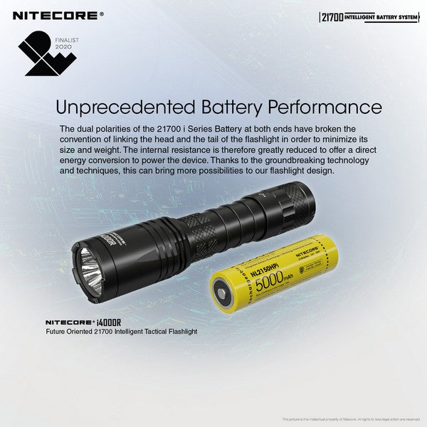 Système Intelligent Nitecore 21700SET – 5000mAh Power Bank + Lanterne - NYCTALOPE
