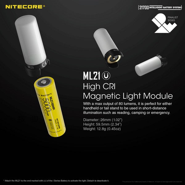 Système Intelligent Nitecore 21700SET – 5000mAh Power Bank + Lanterne