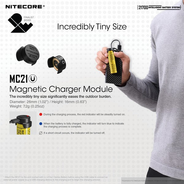 Système Intelligent Nitecore 21700SET – 5000mAh Power Bank + Lanterne - NYCTALOPE